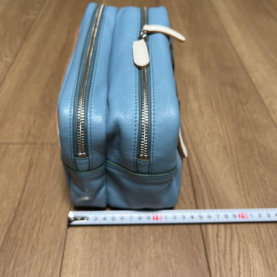 木の庄帆布 未使用 ゴルフ ♯5 ラウンドポーチ 本革バック