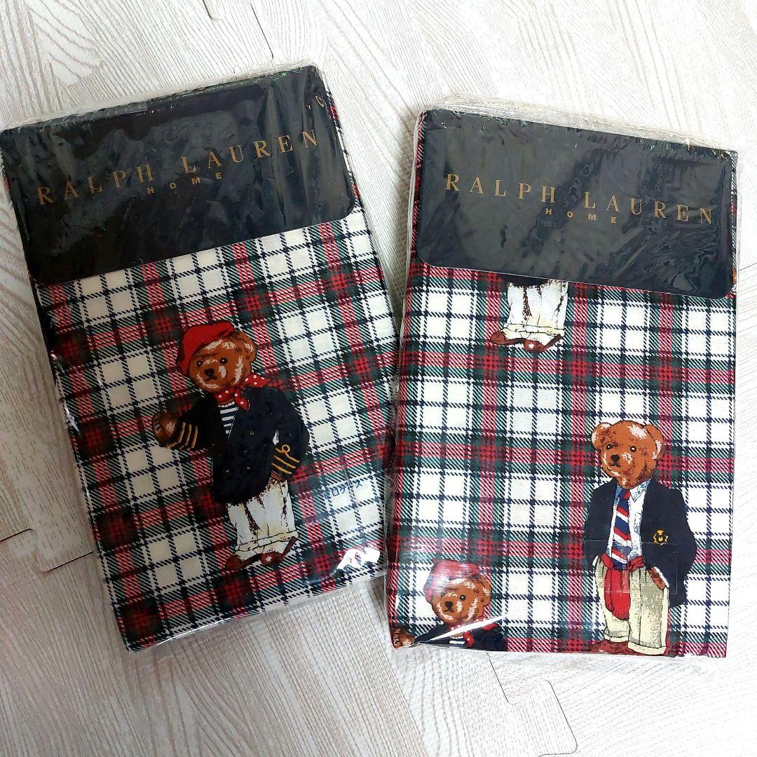 RALPH LAUREN ラルフローレン　ピロケース　ベア総柄　２枚セット