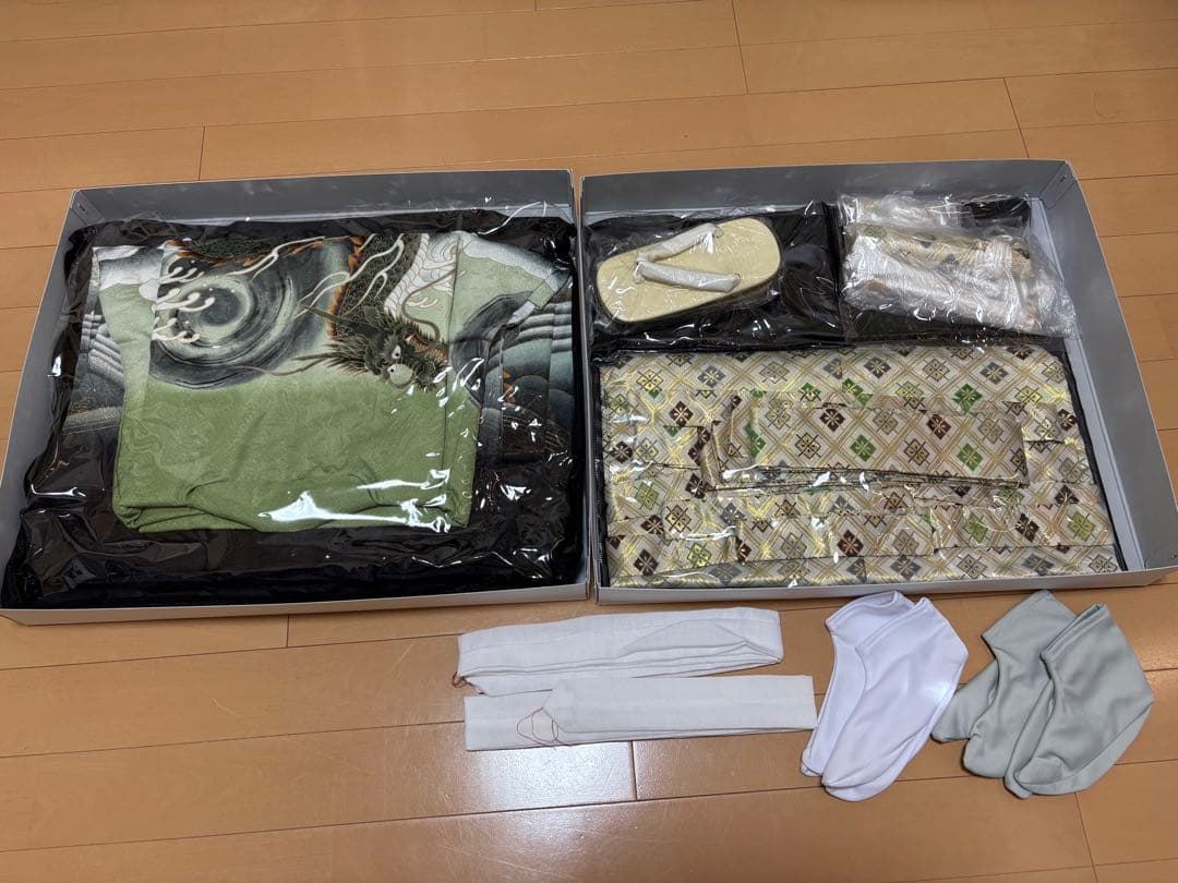 七五三　五歳男子フルセット 龍と波の模様