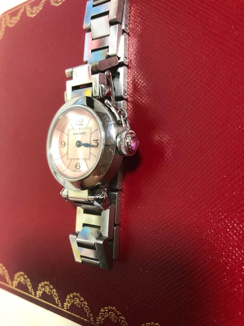タイムセール！美品♡証明書、新品ベルト付き！カルティエ♡ミスパシャ♡ピンク