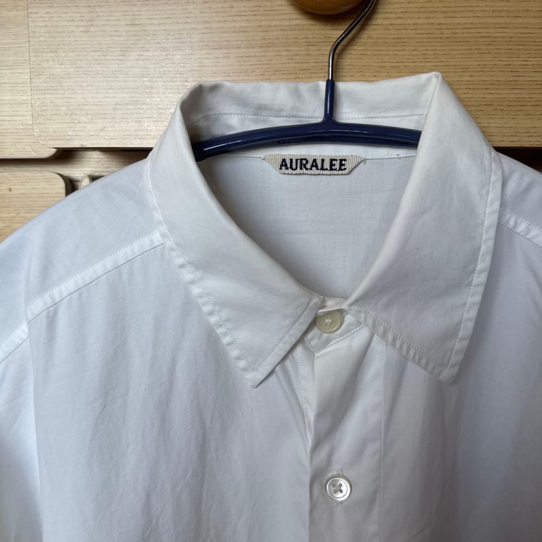 AURALEE WASHED FINX TWILL BIG SHIRTS 3 白