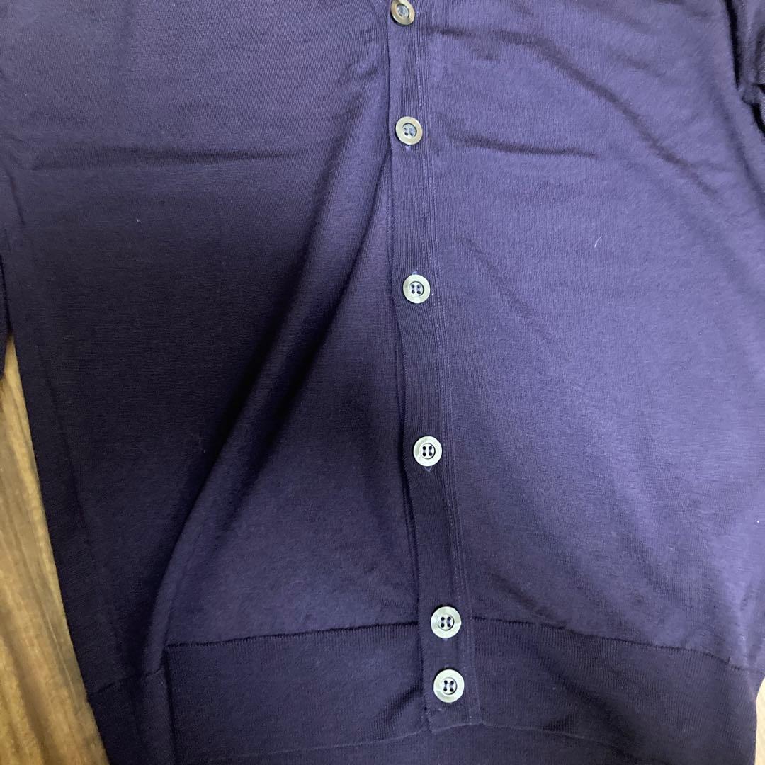 JOHN SMEDLEY ダークパープル カーディガン LサイズHALIN
