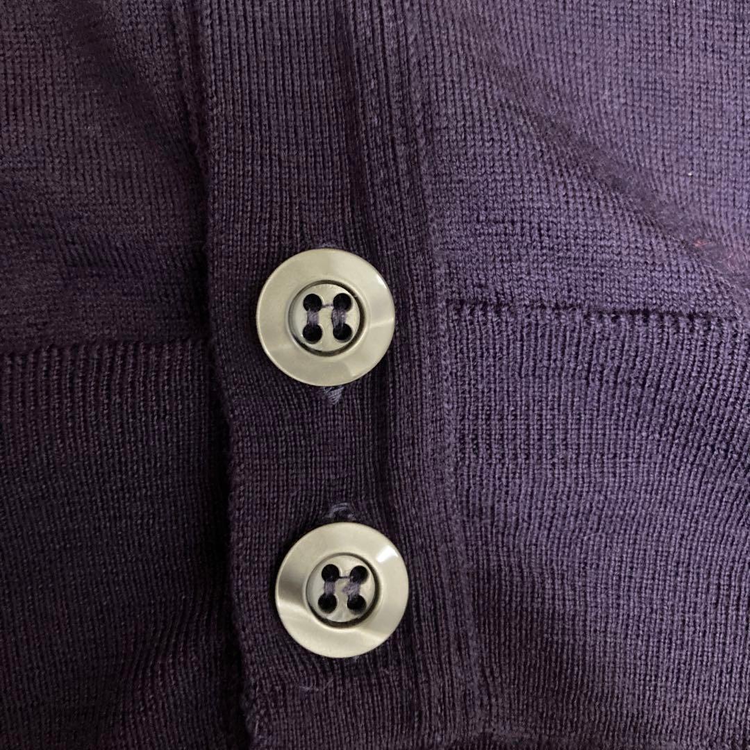 JOHN SMEDLEY ダークパープル カーディガン LサイズHALIN