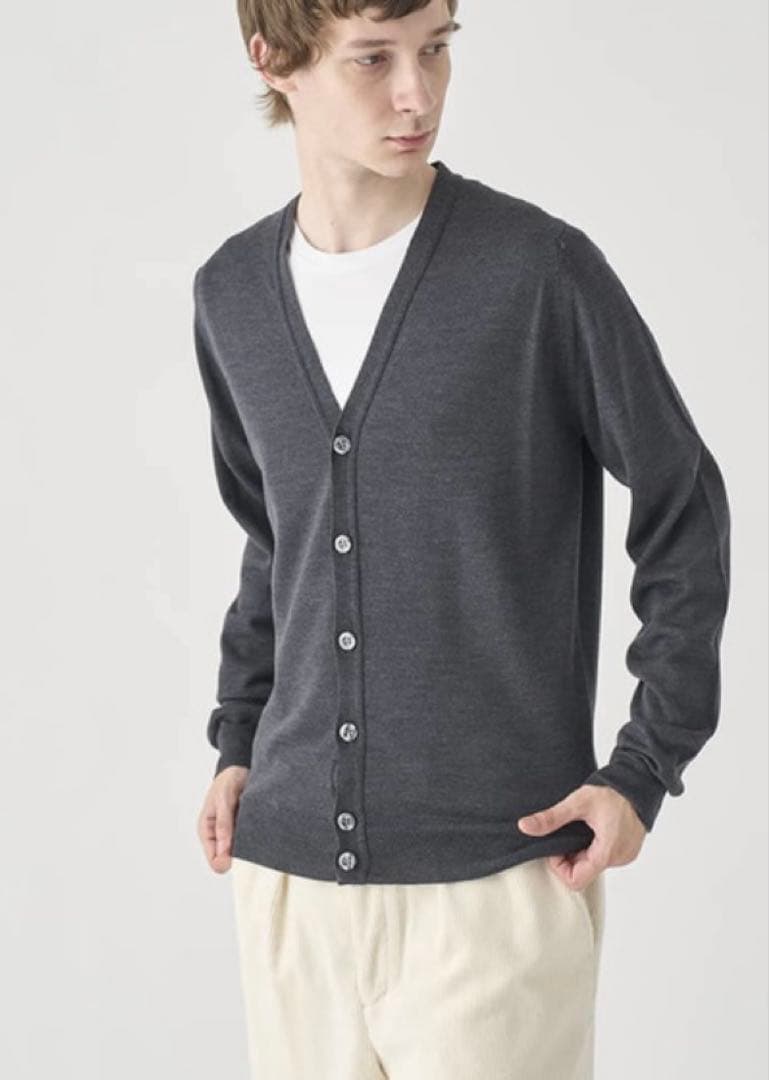 JOHN SMEDLEY ダークパープル カーディガン LサイズHALIN