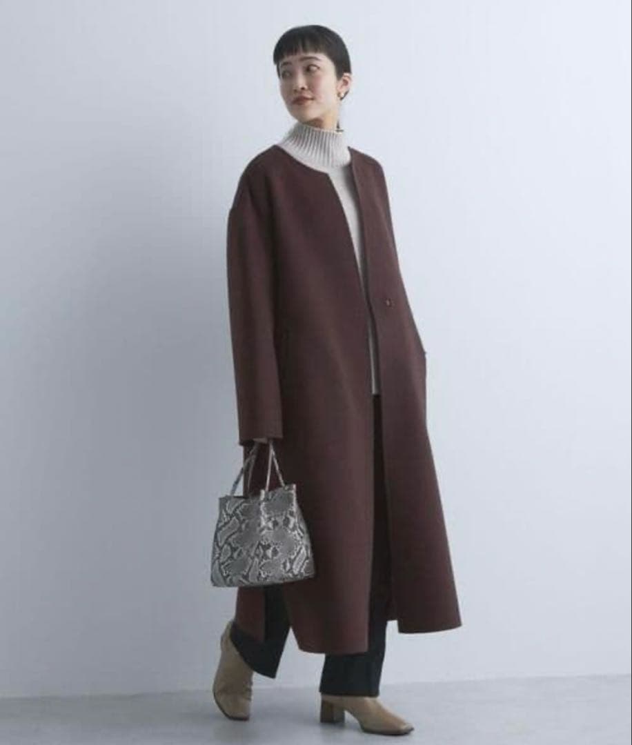 green label relaxing ウール リバー ノーカラー コート