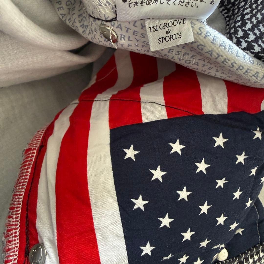 裏起毛　パーリーゲイツ　パンツ　黒　白　チェック　千鳥格子　M〜L相当　4