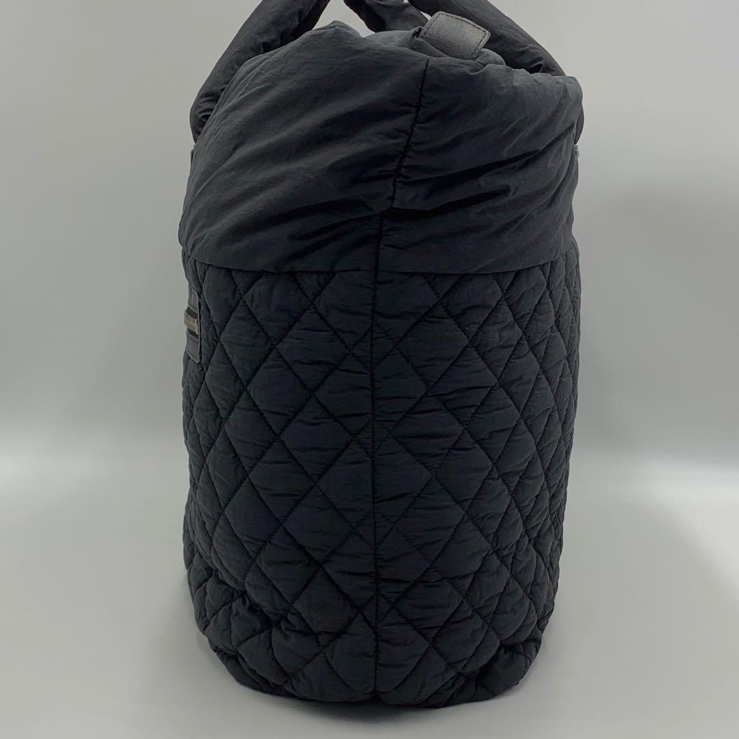 ［美品］CHANEL コココクーンTGM トートバッグ ブラック ナイロン