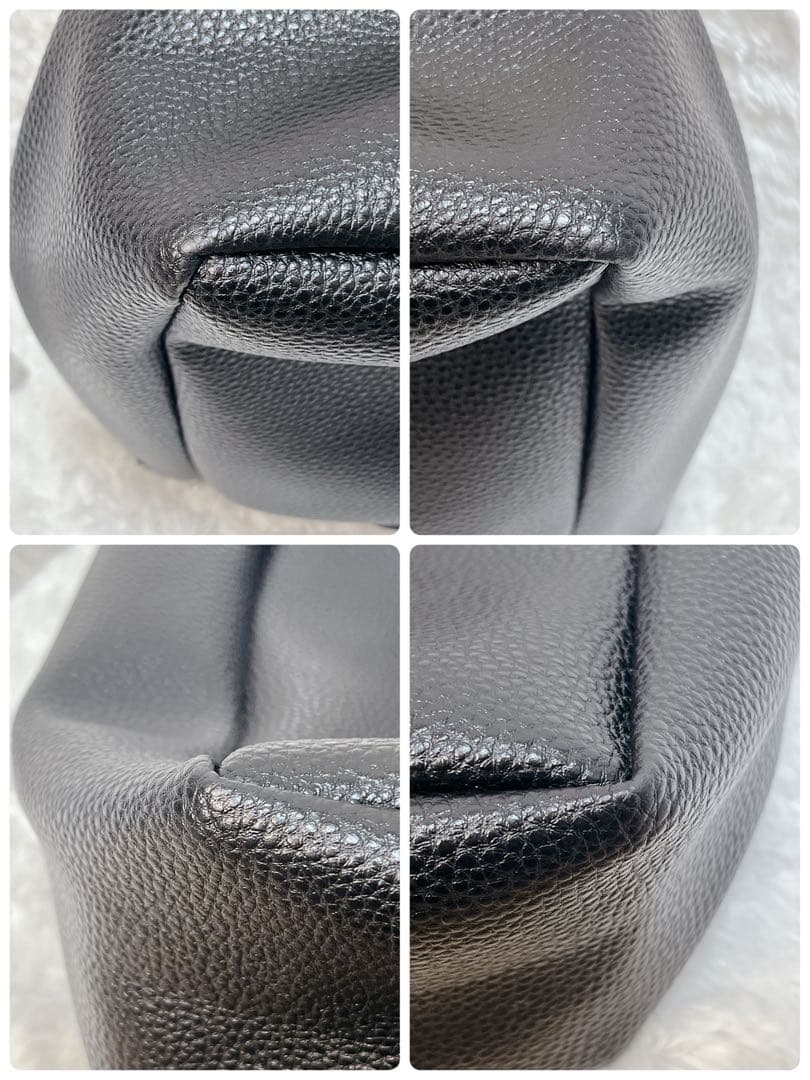 極美品✨ヤングアンドオルセン トートバッグ シボ革 ブラック A4収納 ブラック