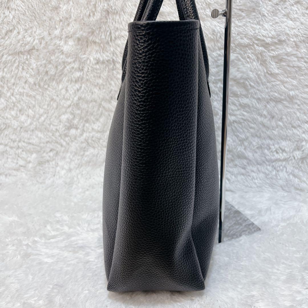 極美品✨ヤングアンドオルセン トートバッグ シボ革 ブラック A4収納 ブラック