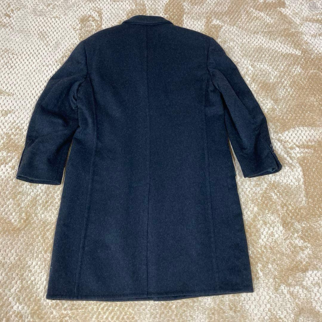 HERMESエルメス　カシミア　チェスターコート　ダークグレー　L
