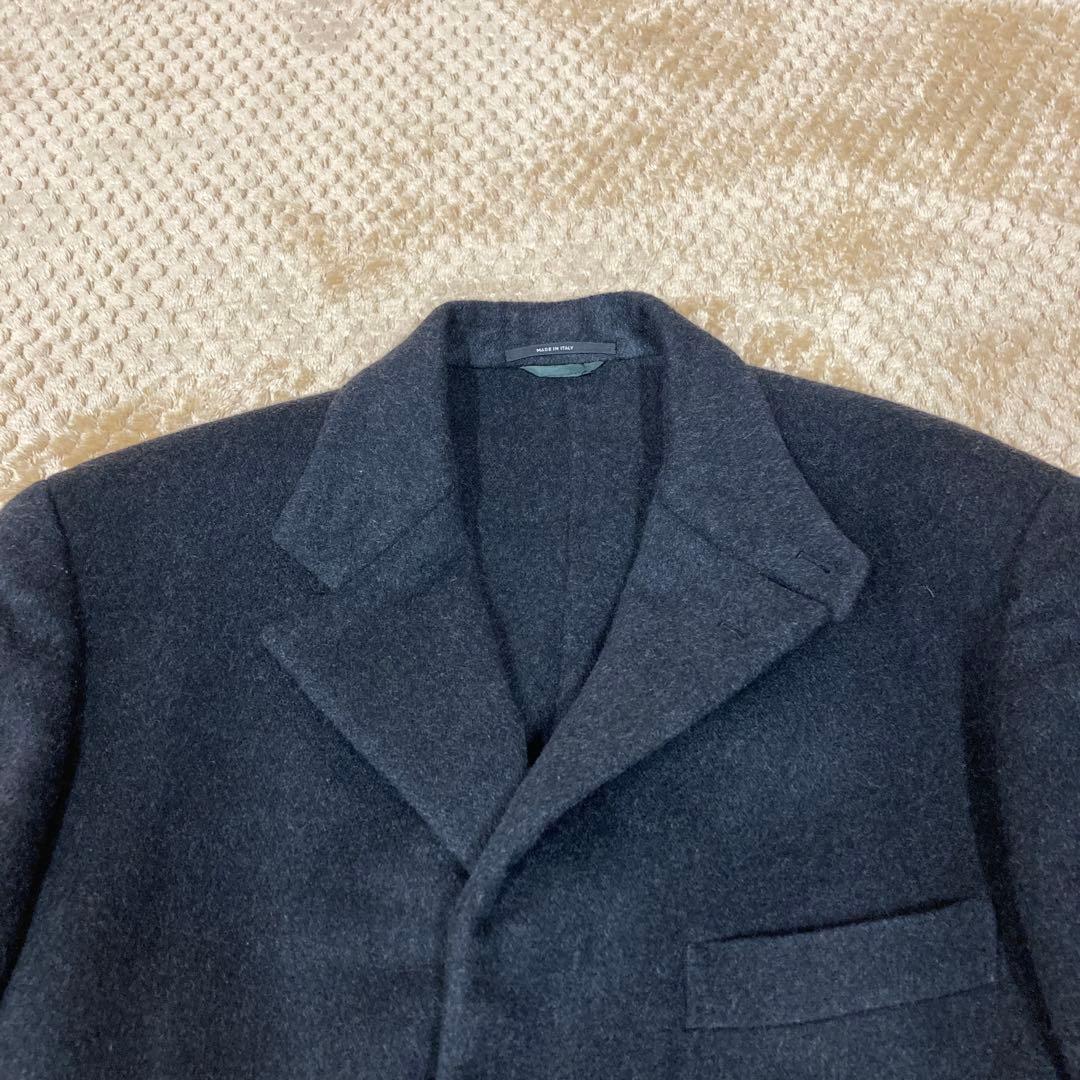 HERMESエルメス　カシミア　チェスターコート　ダークグレー　L