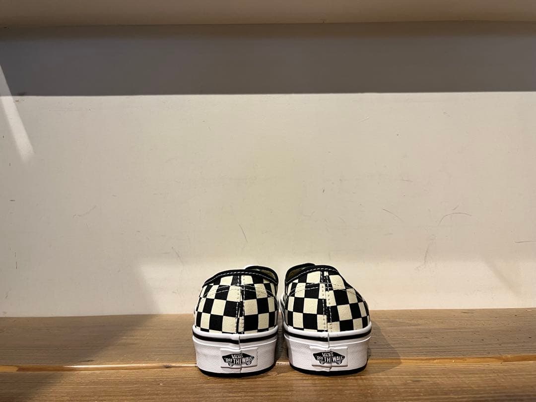 VANS AUTHENTIC checker 黒白 US正規品 赤箱 27.5