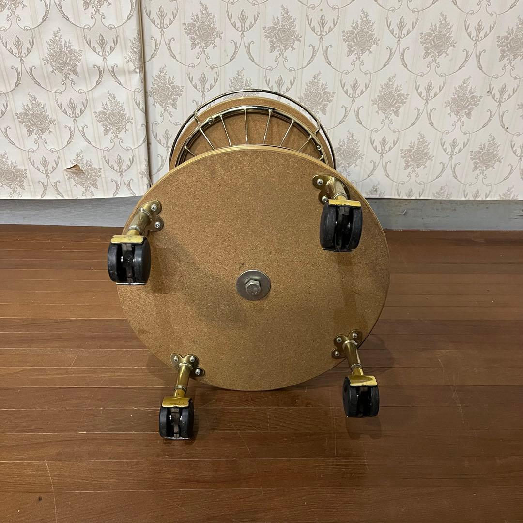 【アンティーク】光製作所 アイアンフレーム キャスター付 サイドワゴン 古道具