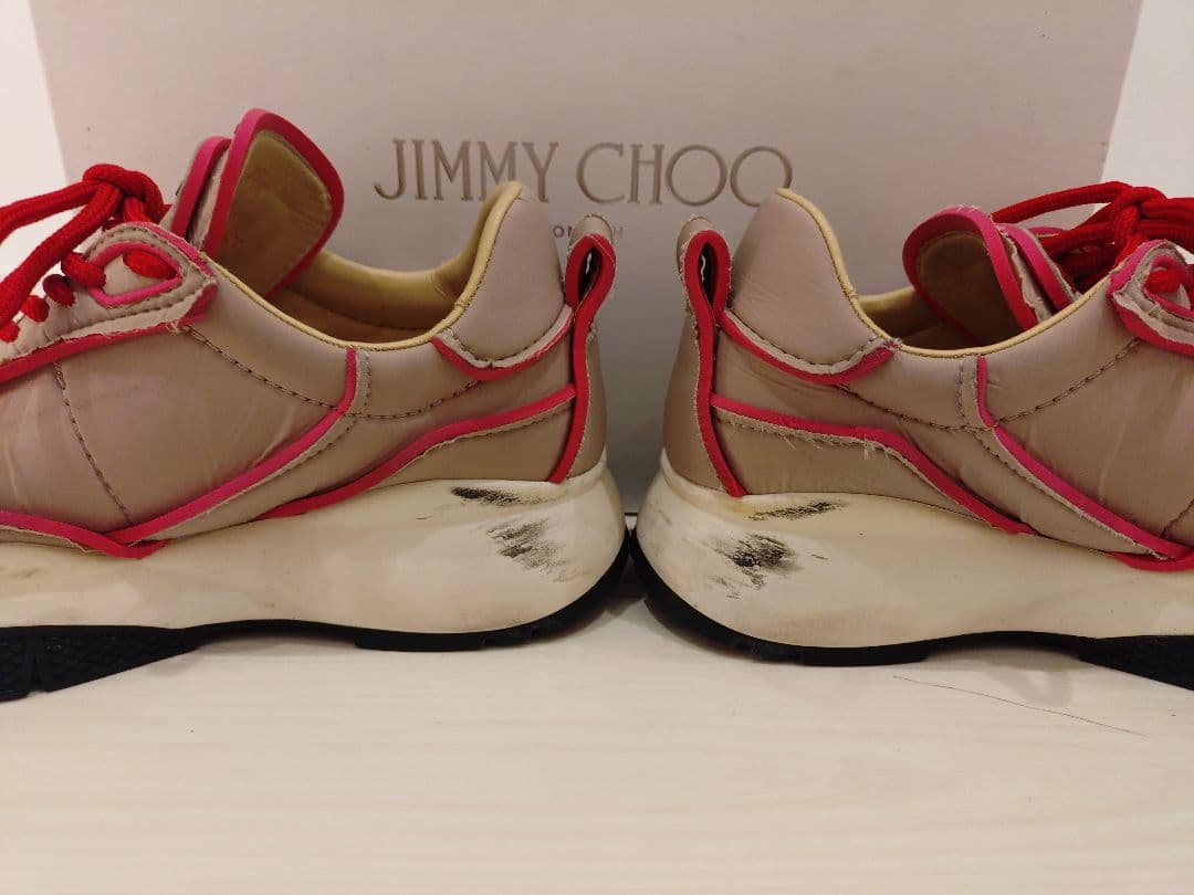 ★希少★ JIMMY CHOO ピンク ベージュ ハイテク スニーカー 35