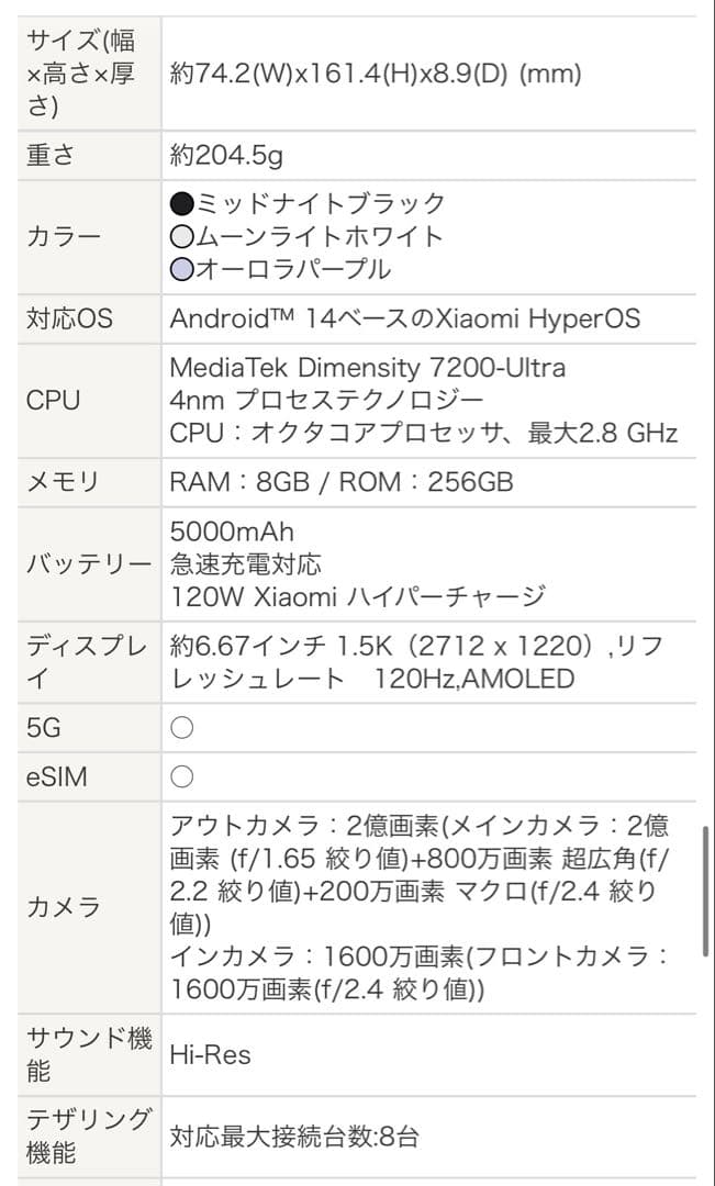 Redmi Note 13 Pro+ 5G Xiaomi 新品未開封　パープル