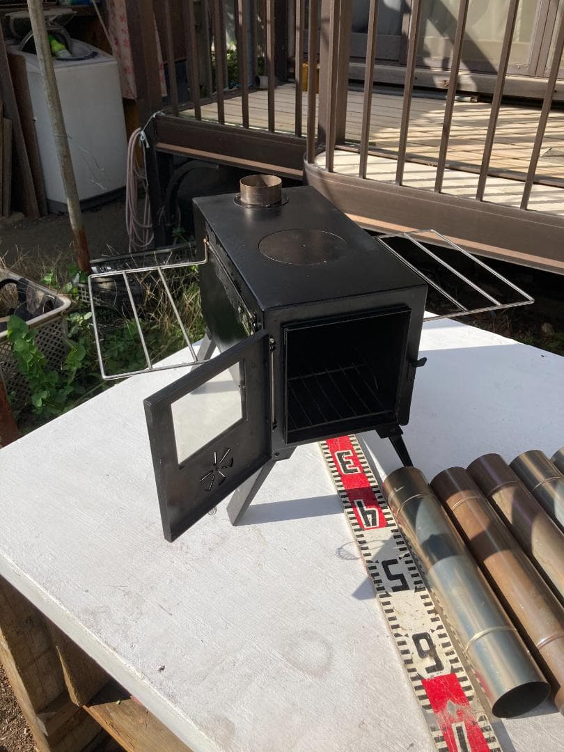 薪ストーブ コンパクト 調理用プレート付き