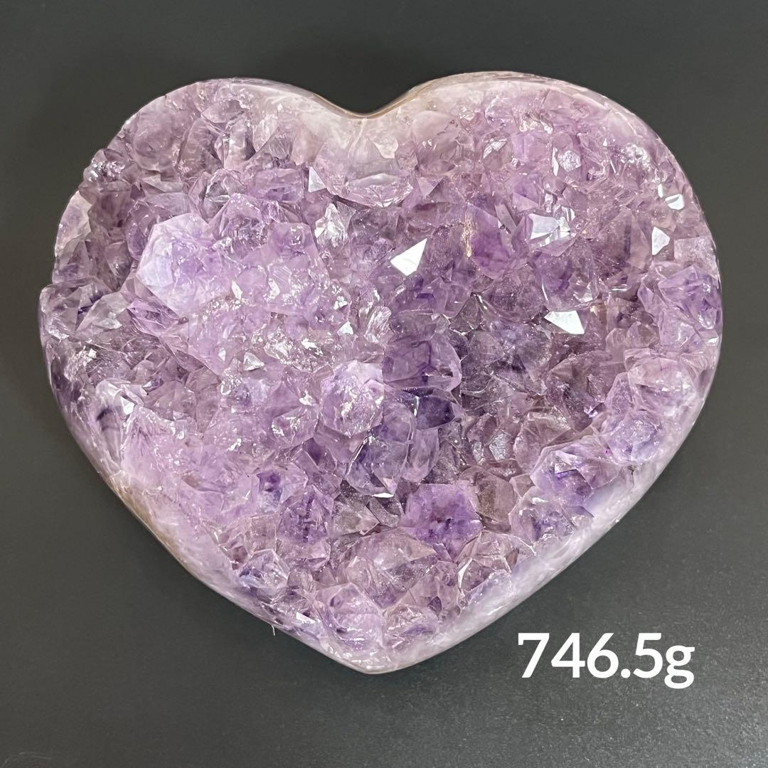 【天然石】レア★アメジスト　ハート　クラスター　母岩なし　ノーセメント