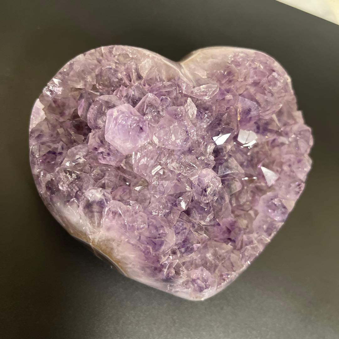 【天然石】レア★アメジスト　ハート　クラスター　母岩なし　ノーセメント