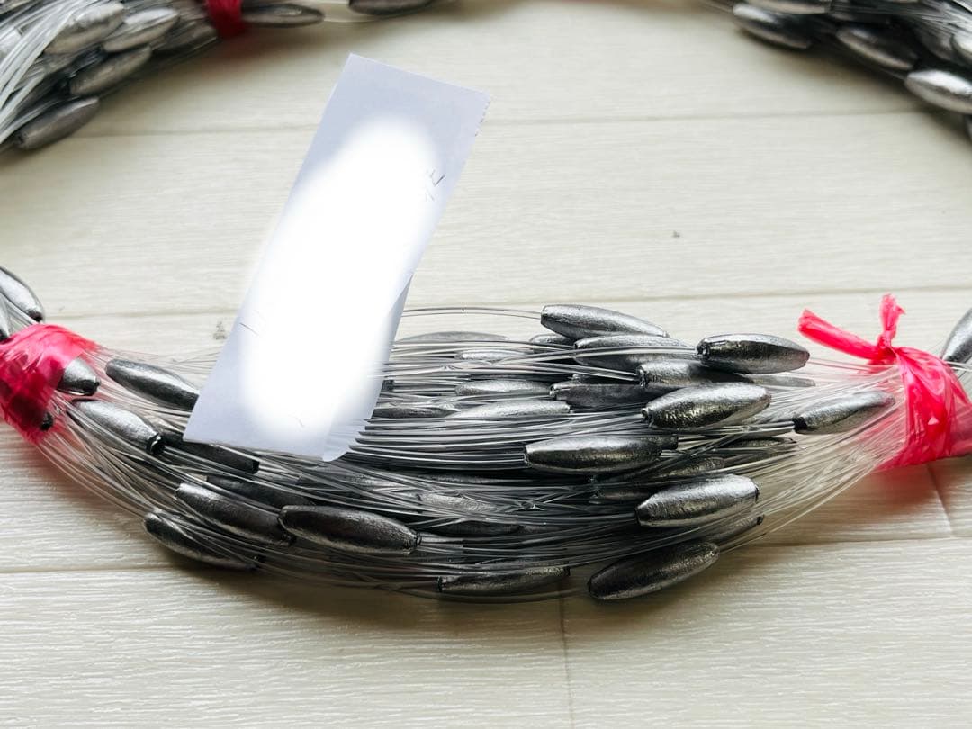 ビシ鉛 60ｍ 2匁300個間隔20cm強力ナイロン80号2.43kg