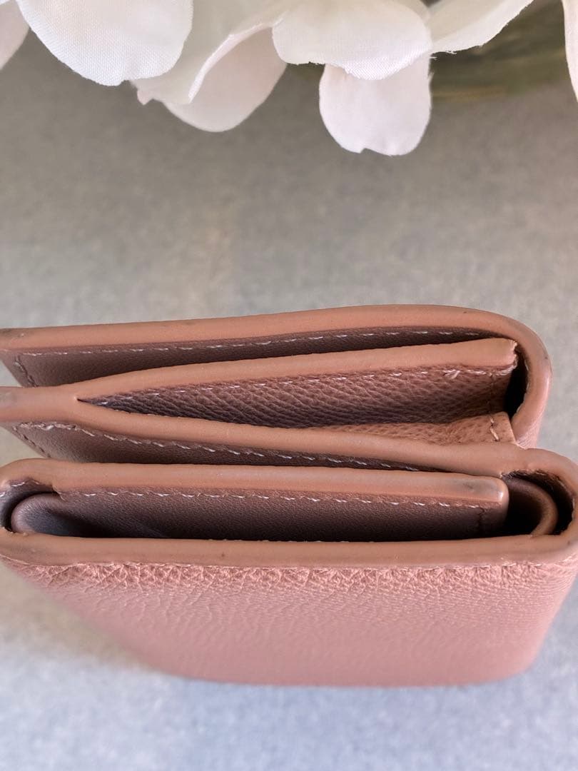 ディオール　モンテーニュ ロータスウォレット 三つ折り財布　ピンク