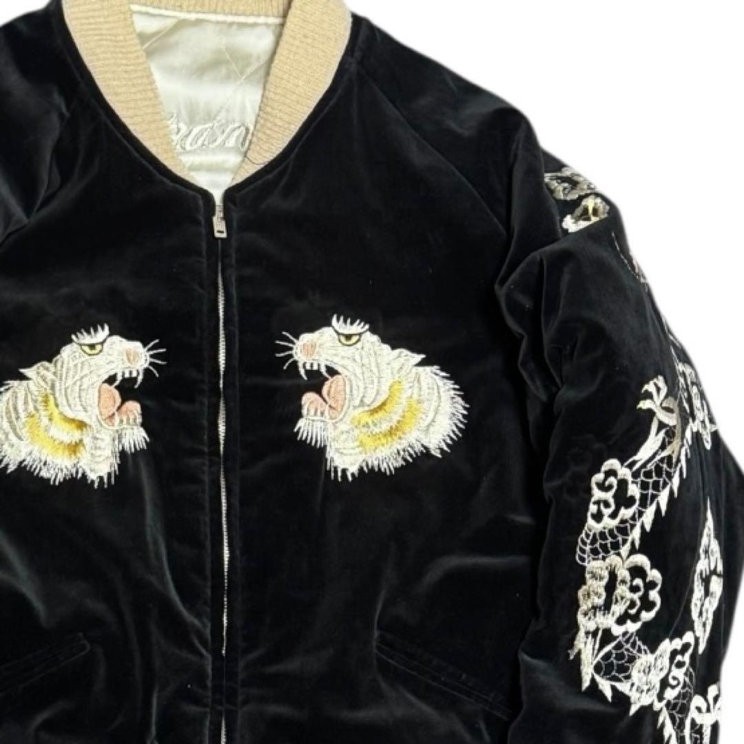 港商 東洋 JS別注 別珍×サテンキルト スーベニアジャケット 黒 サイズ中