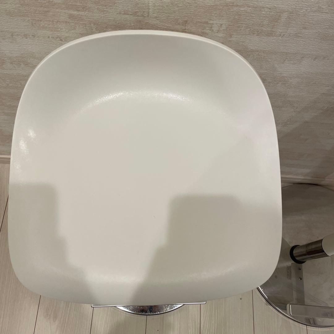 【引取限定】IKEA 昇降式バー　カウンターチェア2脚　白　山形県