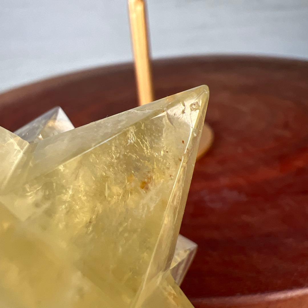 天然石　マカバスター　シトリン　台座付き