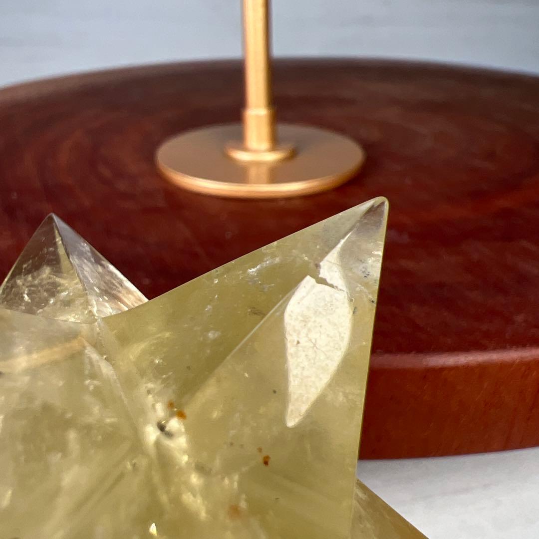 天然石　マカバスター　シトリン　台座付き