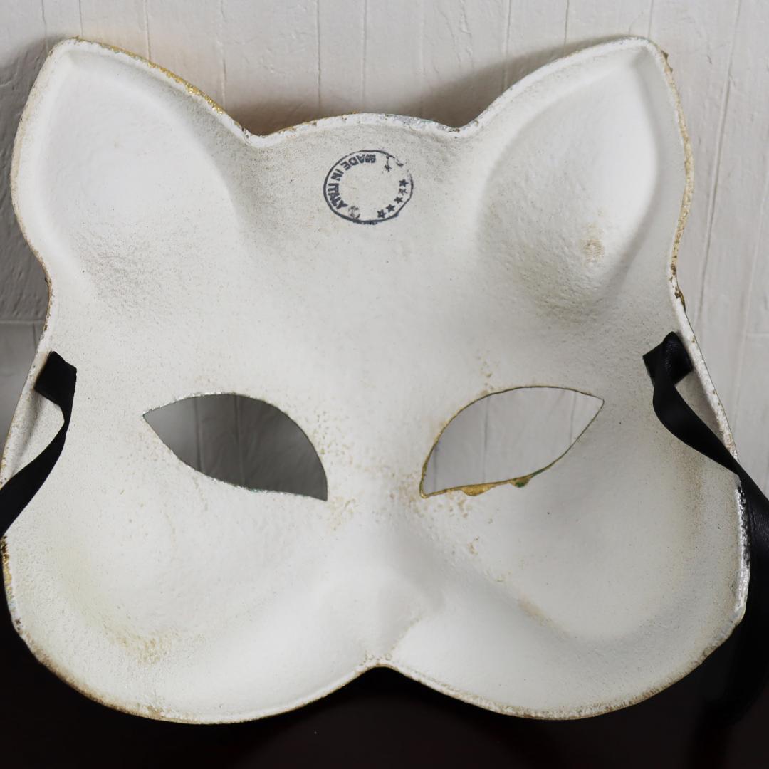 ベネチアンマスク キャット 猫 仮面 イタリア製 ゴールド  レッド