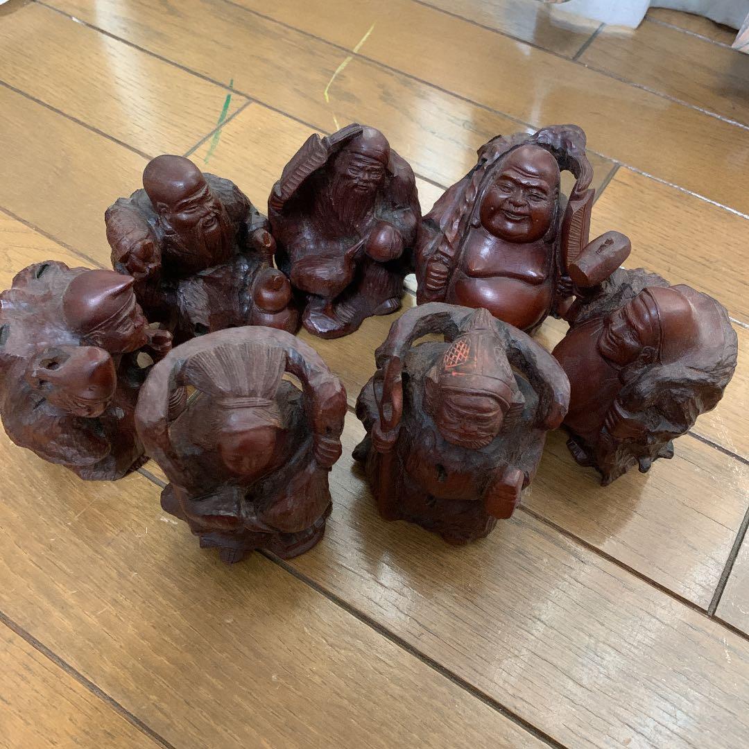 80 七福神　木彫り