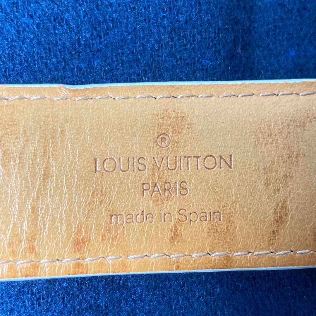E9201 LOUIS VUITTON ヴィトン ホワイトレザー ベルト メンズ