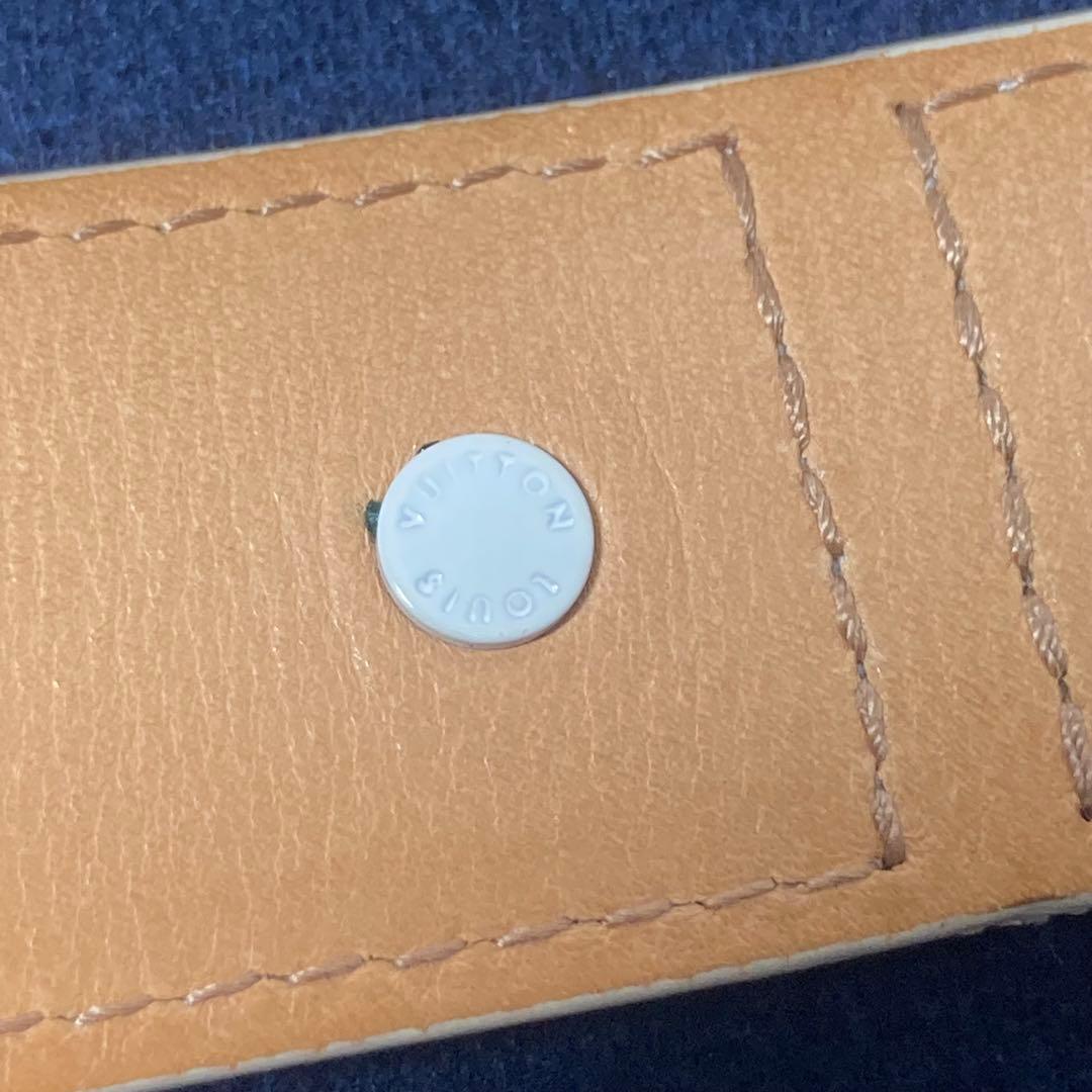 E9201 LOUIS VUITTON ヴィトン ホワイトレザー ベルト メンズ