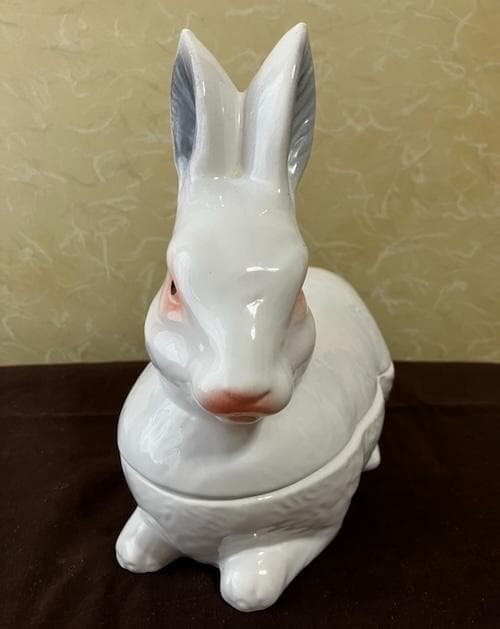 フランスアンティーク Michel Caugantうさぎ型テリーヌポット