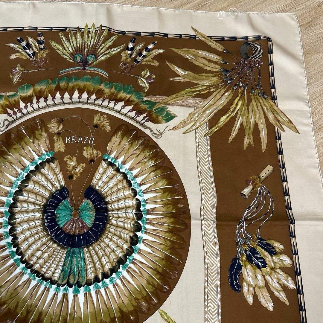HERMES　エルメス　カレ90　ブラジル　シルクスカーフ　ユーゴ・グリッカー