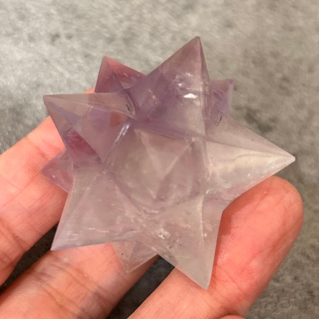 天然石　アラバスター　アメジスト　虹あり