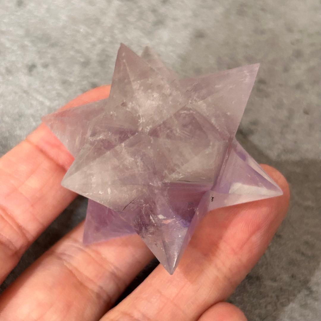 天然石　アラバスター　アメジスト　虹あり