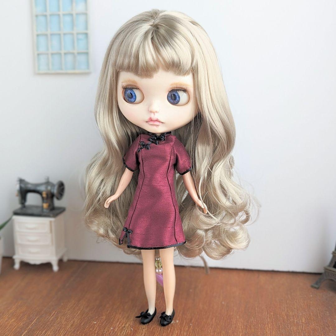 1013※ワインレッドのチャイナドレス ※ブライスアウトフィット