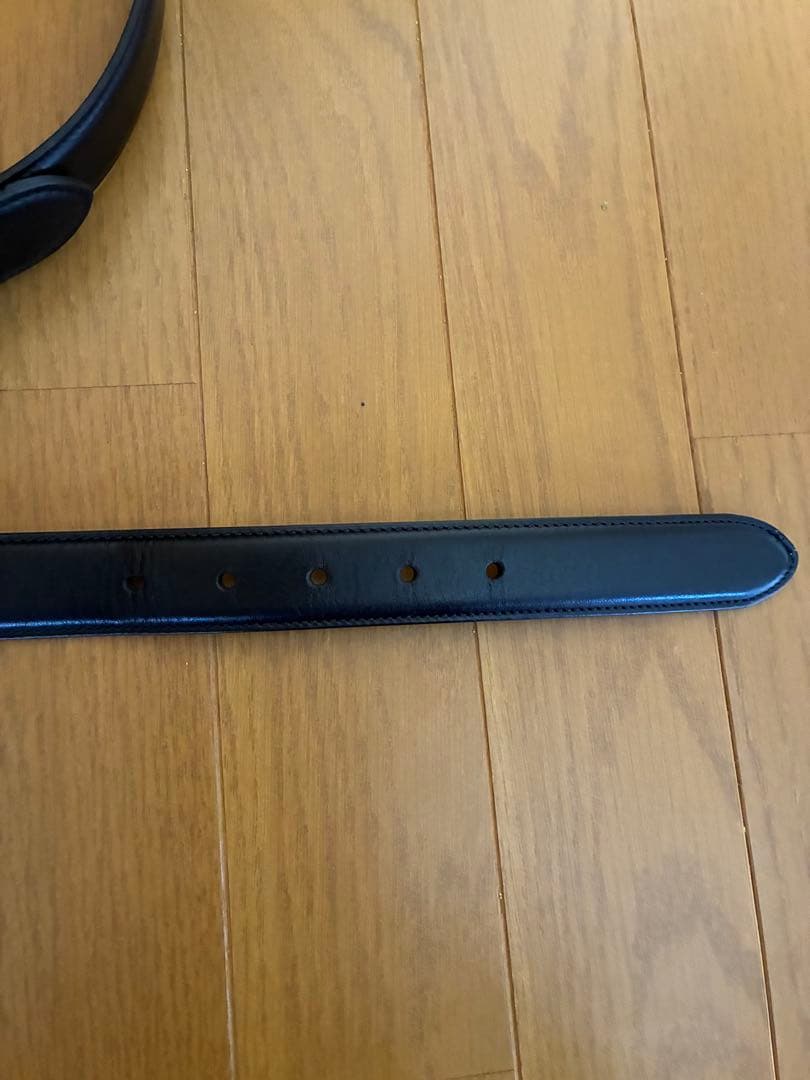 ポロラルフローレン 黒 レザーベルト シルバーのバックル