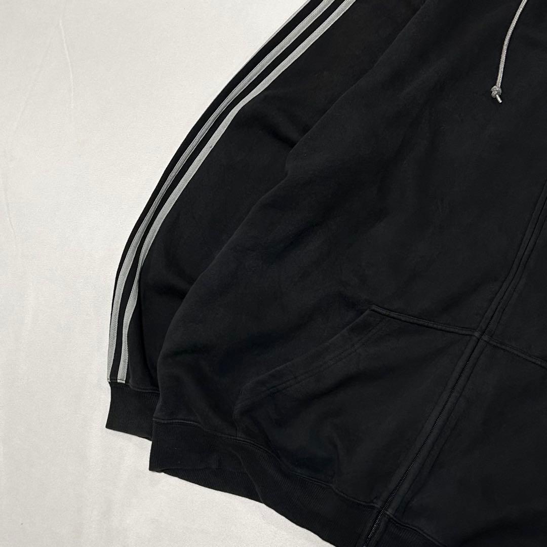 00s Adidas 3XL ジップパーカー ボックスシルエット スミクロ 刺繍