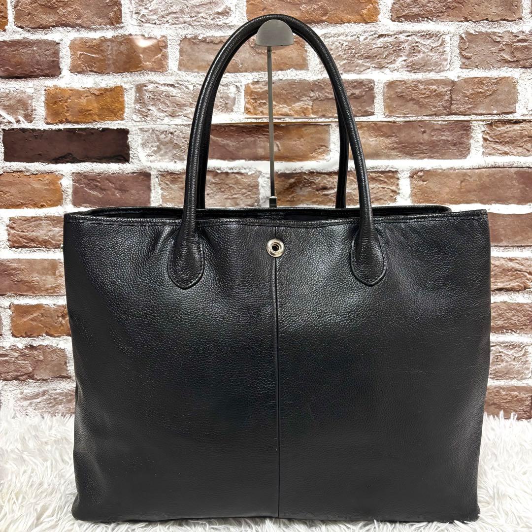 ✨美品✨ユナイテッドアローズ トートバッグ シボ 本革 黒 A4可 大容量 通勤