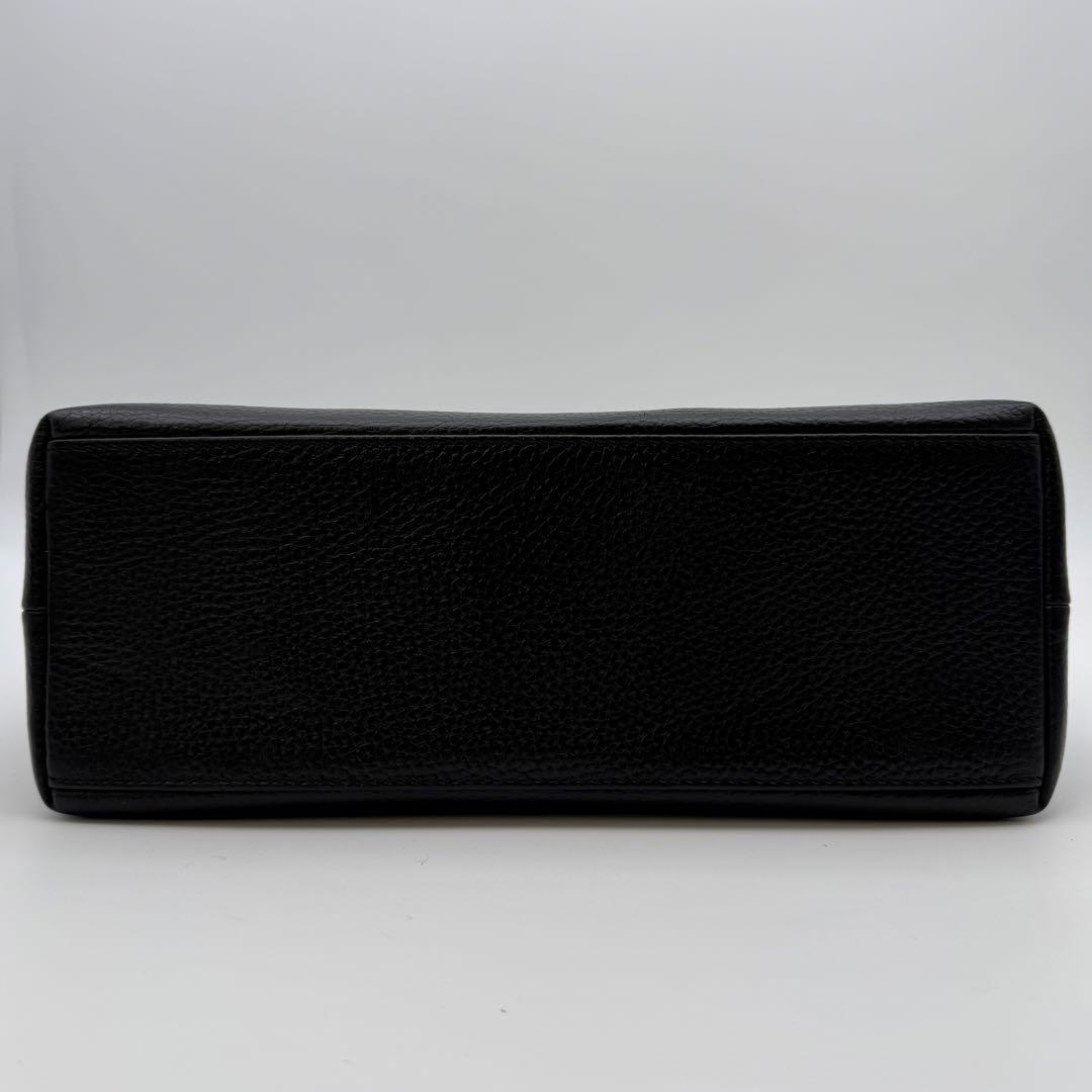 【極美品】HushTug ハッシュタグ ジップミニトート ブラック シボ革