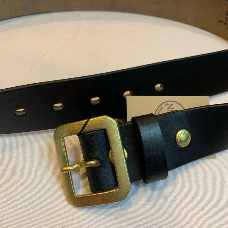新品　アートブラウン　クロムエクセルレザー　ギャリソンベルト　黒　W３８