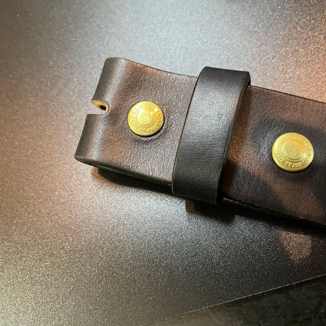 新品　アートブラウン　クロムエクセルレザー　ギャリソンベルト　黒　W３８