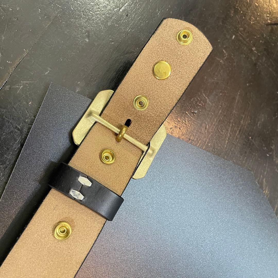 新品　アートブラウン　クロムエクセルレザー　ギャリソンベルト　黒　W３８
