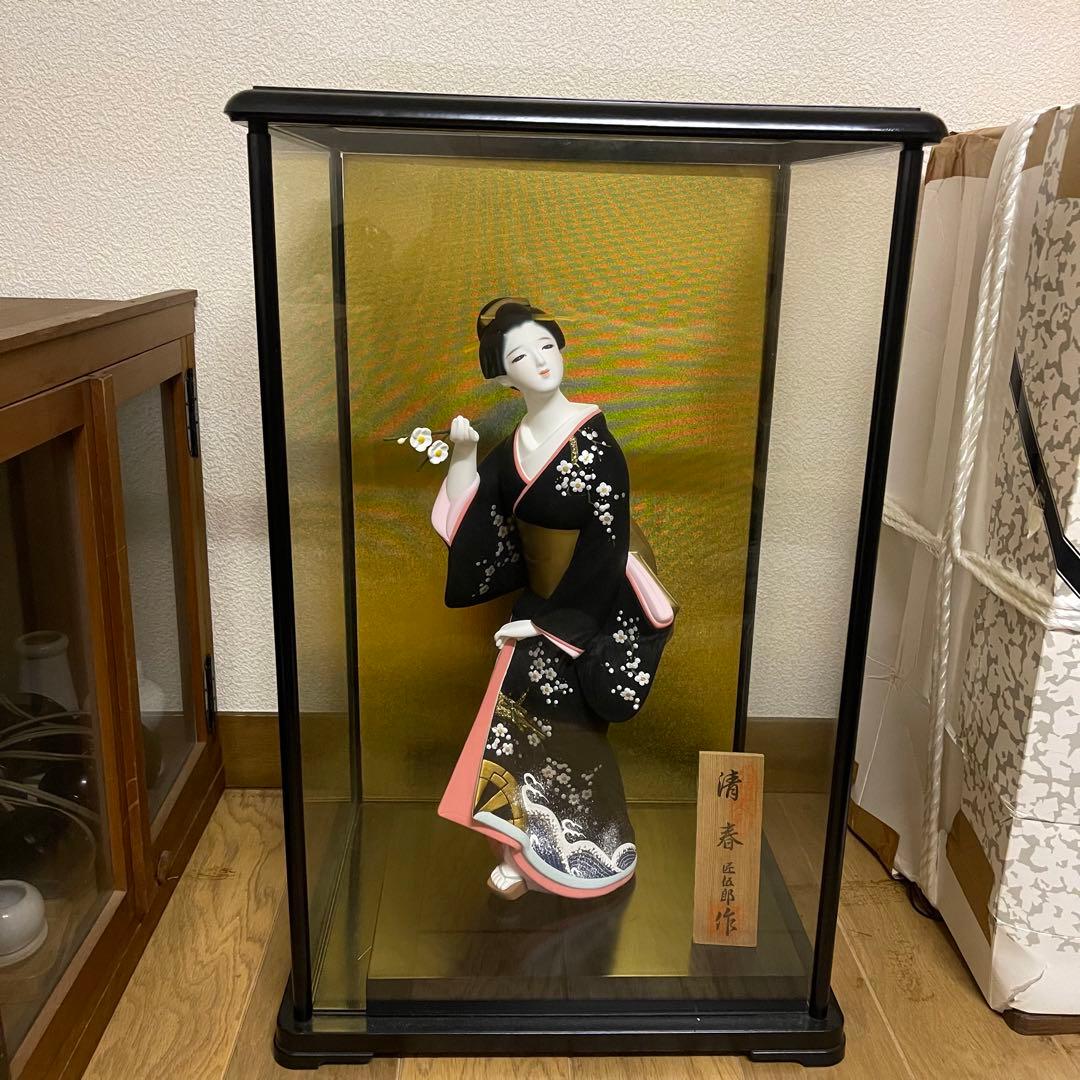 博多人形　清春　海　波　桜