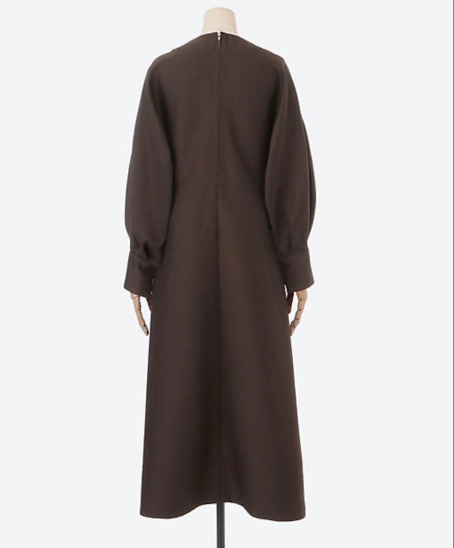 61600円 エブール　ebure クリアダブルクロスワンピース ブラウン 36