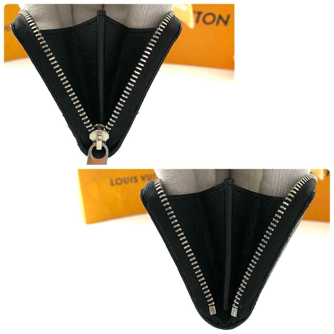 ルイ ヴィトン◎パース ダミエ グラフィット ラウンドファスナー シルバー