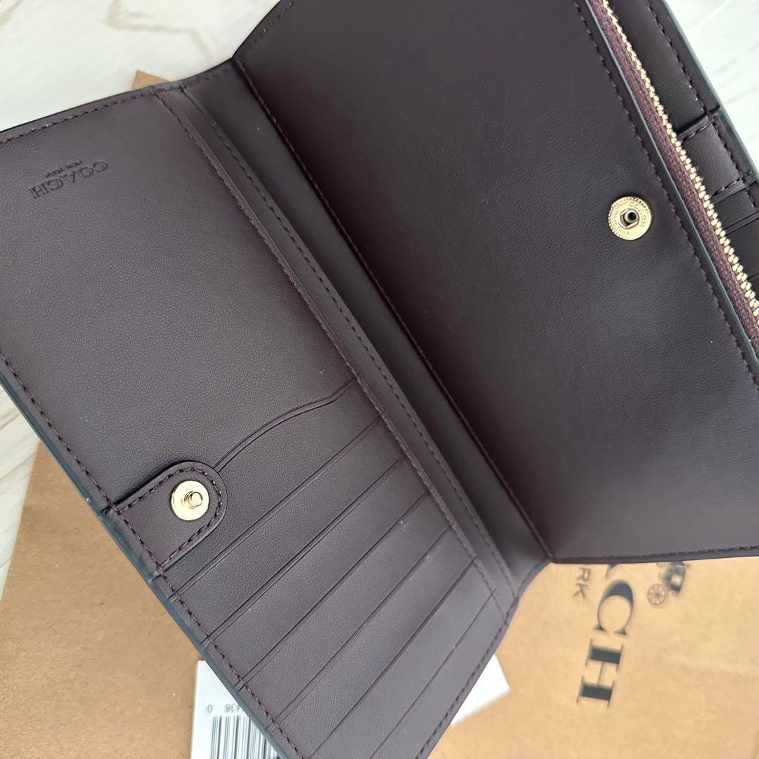 新品 上質レザー COACH　コーチ長財布 ブラック 長財布