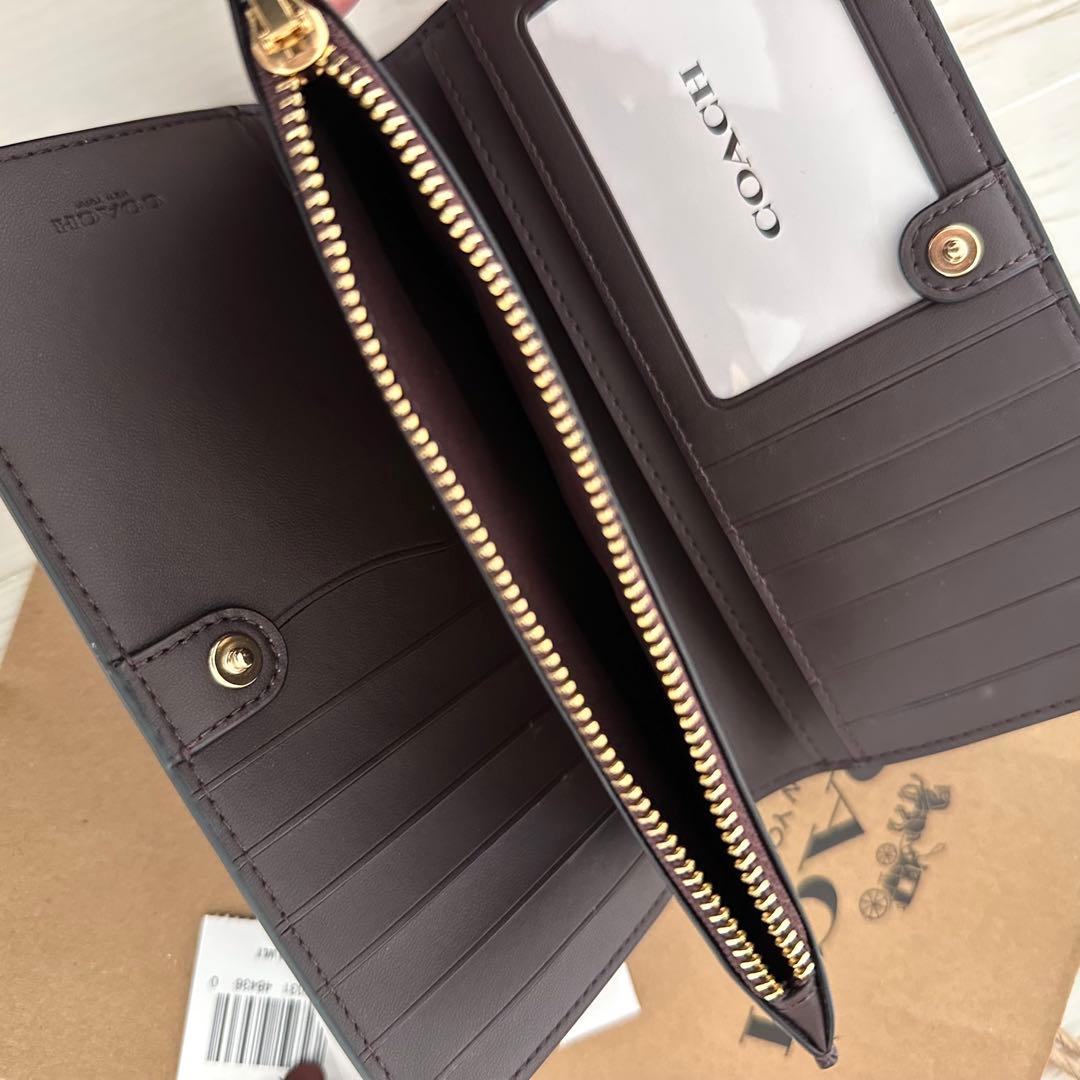 新品 上質レザー COACH　コーチ長財布 ブラック 長財布