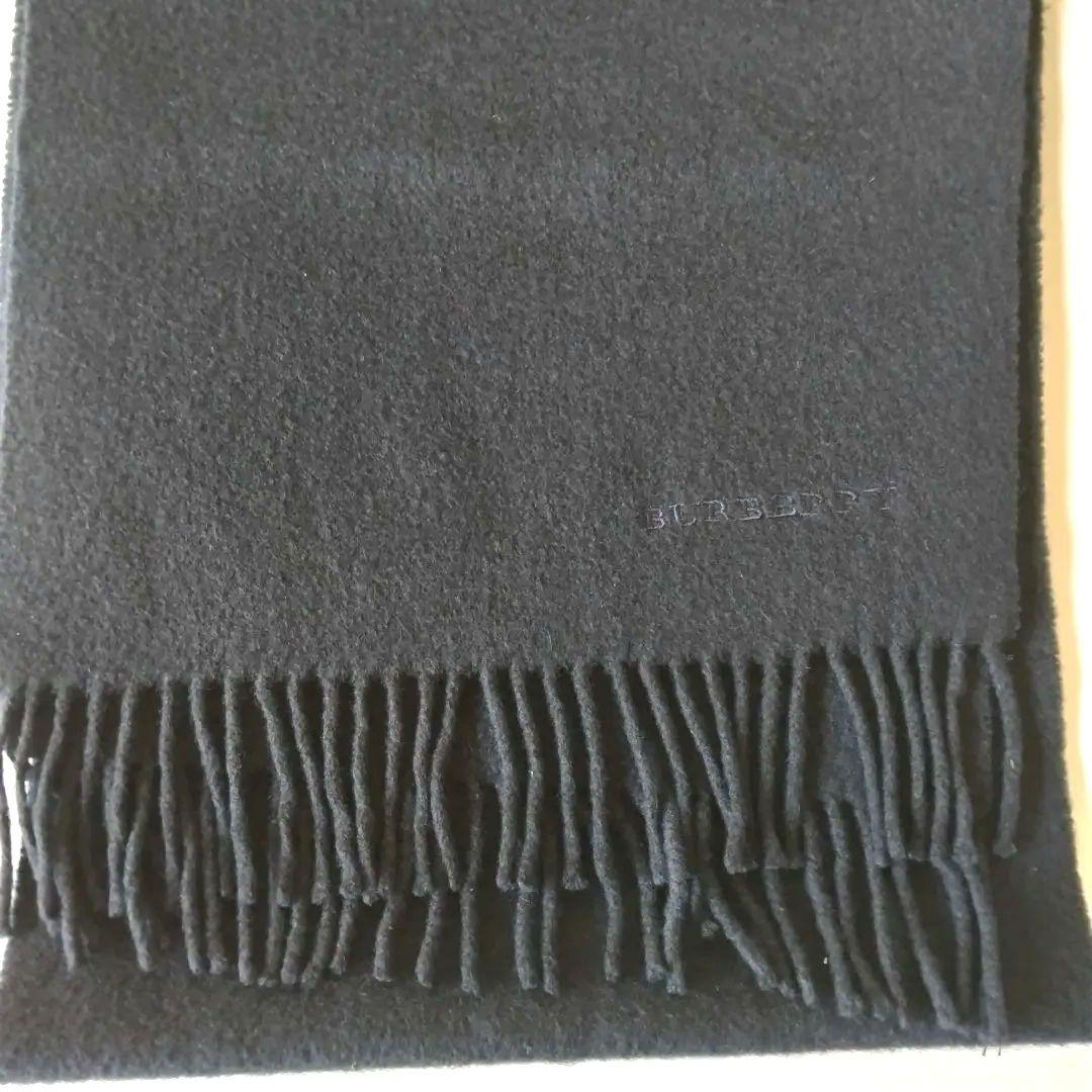 BURBERRY メンズマフラー 濃紺無地 カシミヤ100% 美品